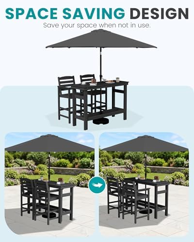 SERWALL Outdoor Bar Set with 9ft Umbrella - Image 2