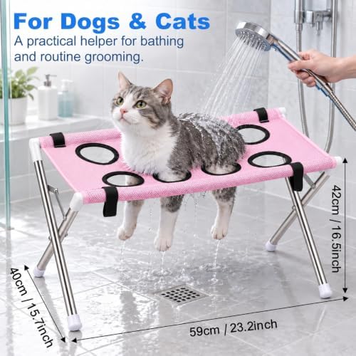 LUMIXA Dog Grooming Hammock Stand, Foldable Pet Bath Hammock - Image 3