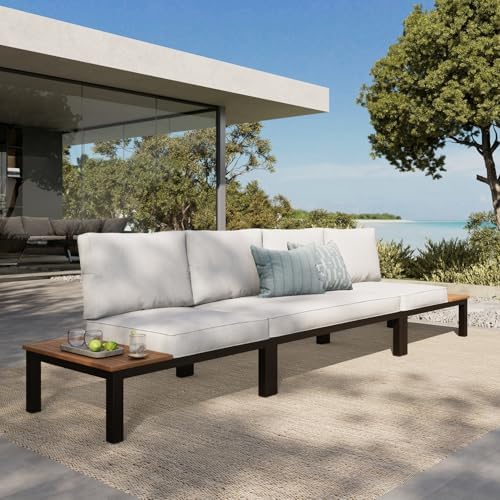 MFSTUDIO 4-Seat Metal Patio Sofa Sectional Set by MFSTUDIO