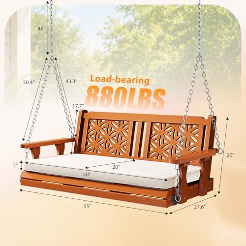 VINGLI 4.5 FT Wooden Porch Swing - Image 5