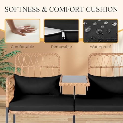 PROHIKER Outdoor Rattan Loveseat - Image 4