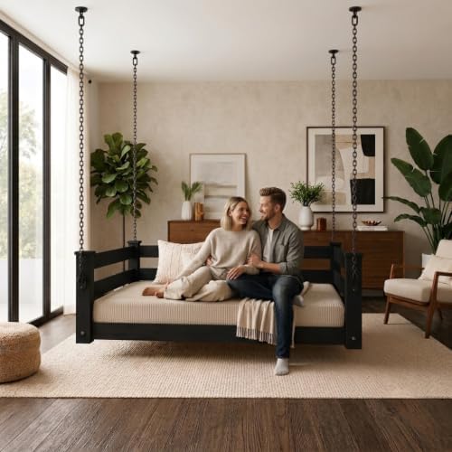 Amish Made Black Twin Bed Hanging Daybed Made in USA - Image 6