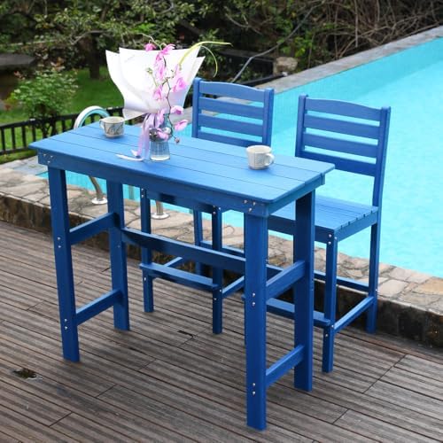 52.4'' Rectangle Outdoor Bar Table, Patio Counter Height Bar Table, HDPE - Image 6