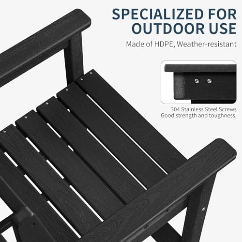 Adirondack Chairs Set of 4, All Weather HDPE Counter Height Bar Chair - Image 5