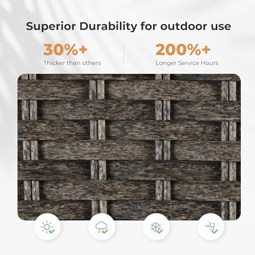 9-Piece Patio Dining Set with Wicker Swivel Rocker Patio Chairs - Image 4
