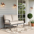 Never-Rust Aluminum Outdoor Loveseat, Modern Patio Loveseat Couch by SeeHill