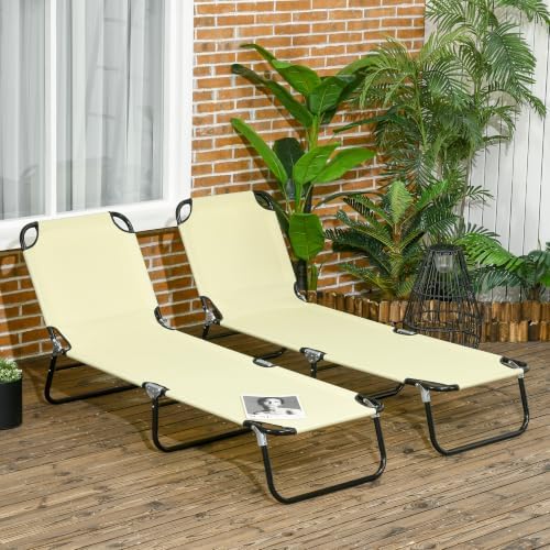 Outsunny 2 Pieces Folding Chaise Lounge Chair - Image 2