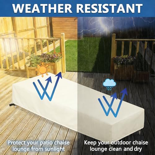2 Pack Patio Chaise Lounge Covers Waterproof - Image 6