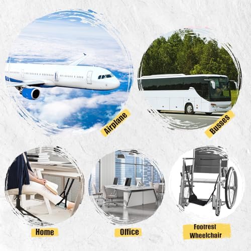 2-Pack Foot Hammock Plane Travel, No Collapse Thickened Bamboo Foot Rest - Image 6