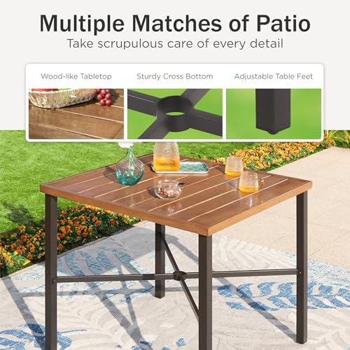 PHI VILLA 5 pcs Outdoor Bar Set, Counter Height Patio - Image 6