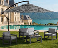 SERWALL 4 Pieces HDPE Outdoor Loveseat Sofa Set by SERWALL