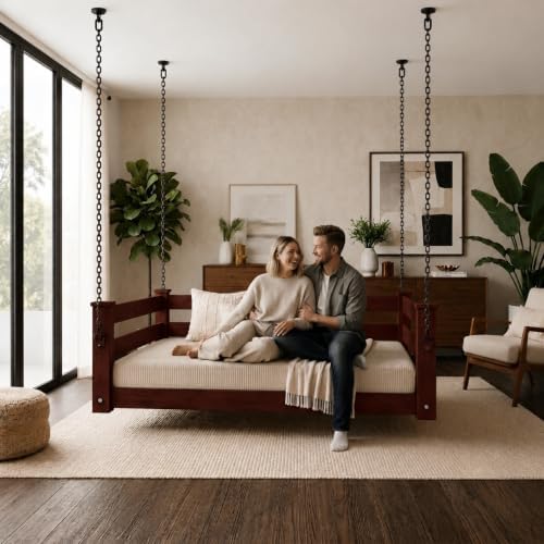 Amish Made Rich Tobacco Twin Bed Hanging Daybed Made in USA - Image 6
