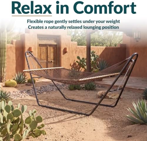 Sunnydaze Double Cotton Rope Hammock - Image 3