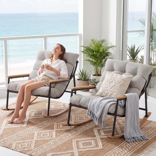 Outdoor Papasan Rocking Chair, All-Weather Rocking Chair - Image 2