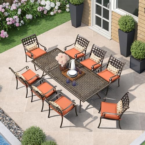 PURPLE LEAF Outdoor Cast Aluminum Dining Table 92.91" - Image 2