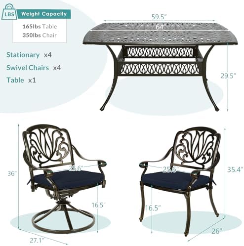 9-Piece Outdoor Patio Dining Set - Image 4