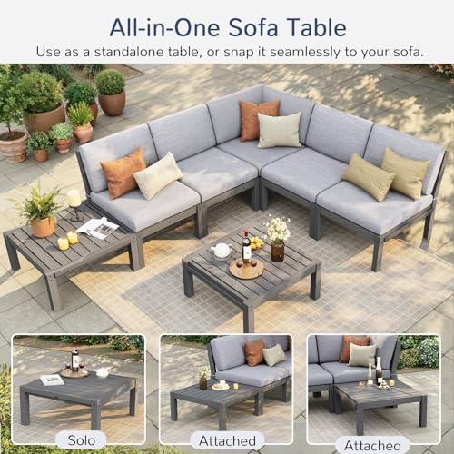 Stoog 11-Piece Patio Conversation Set, 9-Seats U-Shaped Modular Patio Sofa Set - Image 5