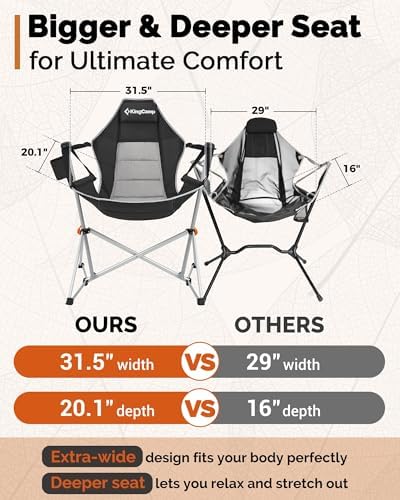 KingCamp Hammock Camping Chair, 10.3lbs Aluminum Lightweight Swing Chairs - Image 5