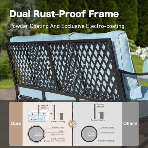 Metal Patio Furniture Set with Fire Pit Table - Image 5