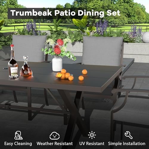 7-Piece Patio Dining Set Outdoor Conversation Set, Metal Outdoor Furniture Set - Image 5