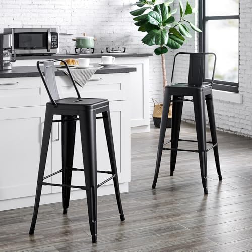 AC Pacific 24” Metal Barstool Set of 4 – Country Rustic Style - Image 2