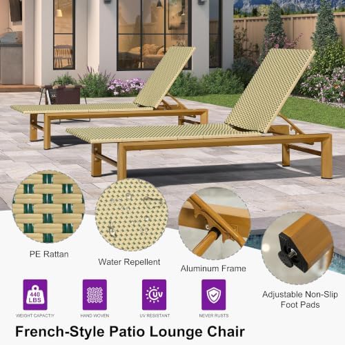 PURPLE LEAF Oversized Outdoor Lounge Chair French Set of 2 - Image 3