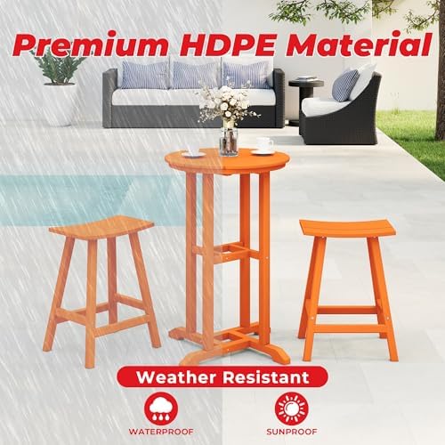 Outdoor Bar Table, Patio Bar Table 3-Pieces Set Bistro Dining Table Pub Table - Image 4