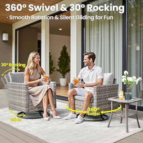 ovios 15 Pieces Patio Furniture Set, Outdoor Wicker Sectional Sofa Couch - Image 2
