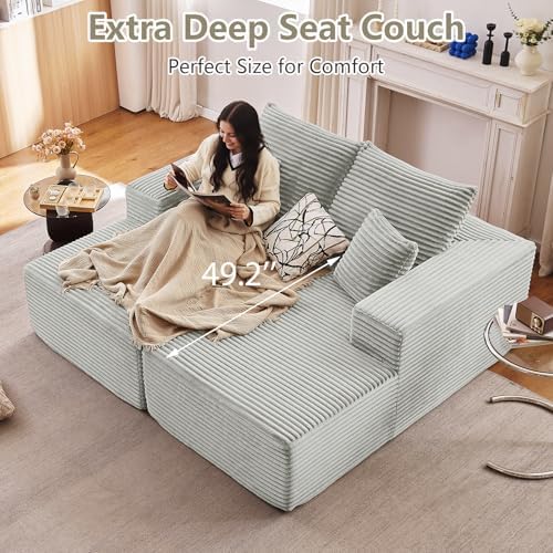 70.8" Oversized Double Chaise Lounge Indoor, Upholstered Deep Seat Cloud Couch - Image 5