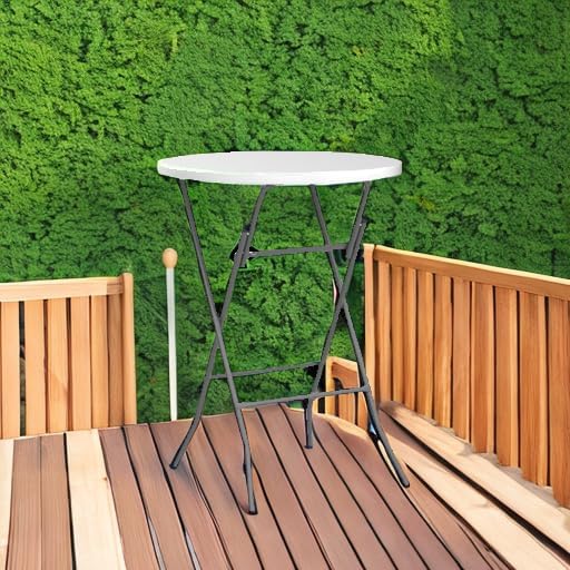GUAGUA 32in Folding Cocktail Table, Bar Height, High Top - Image 5
