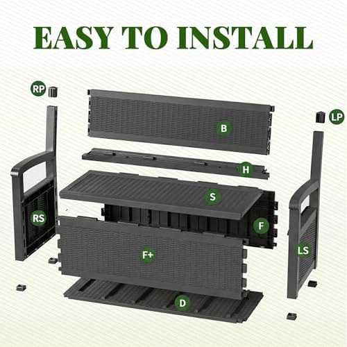 100-Gallon Lockable Outdoor Storage Bench, Waterproof Outdoor Deck Storage Box - Image 2