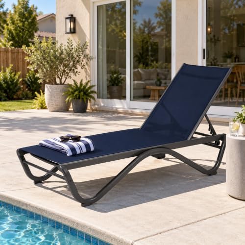 Kozyard Outdoor Chaise Lounge Chair, All Aluminum Frame and Textilene Fabric by Kozyard