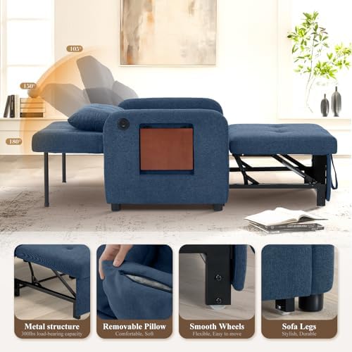 MALOL Convertible Chair-Fabric Sofa Bed, Single Sleeper Sofa - Image 5