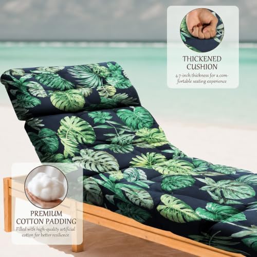 EverPine 2 Pack Chaise Lounge Chair Cushion 74.4 x 22.8 x 4.7 Inche, Patio - Image 3
