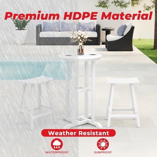 Outdoor Bar Table, Patio Bar Table 3-Pieces Set Bistro Dining Table Pub Table - Image 4