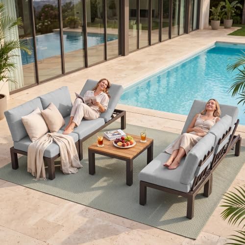 Aluminum Modular Outdoor Patio Furniture Set, Daybed Sectional by Oasbira