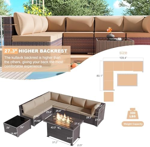 8 Piece Wicker Patio Furniture Set - Image 5