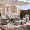 Luxury 6 Pieces Outdoor Patio Furniture Set-All Weather Wicker Outdoor Furniture by JelwalyPatioFurnitureSet