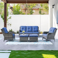 Outdoor Wicker Furniture 5 Pieces Patio Furniture Sofa Set Patio Wicker Chairs by Belord