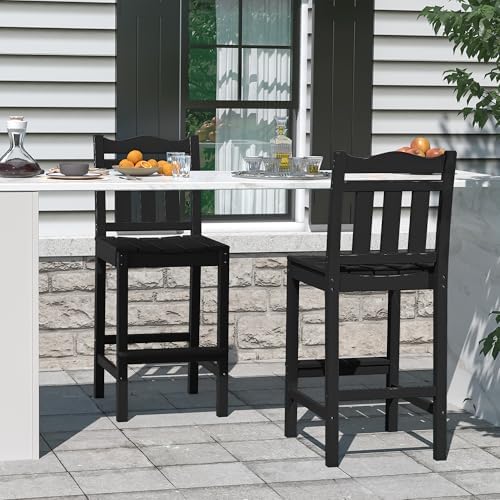 nalone Outdoor Bar Stool, HDPE Tall Adirondack Chair Bar Chair, Weather - Image 2