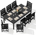 SERWALL Outdoor Dining Set, 9 Piece HDPE Armless Dining Set by SERWALL