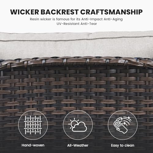 Patio Wicker Sofa Set 6 Pieces Patio Furniture Set Outdoor Couch, 2 Patio - Image 6