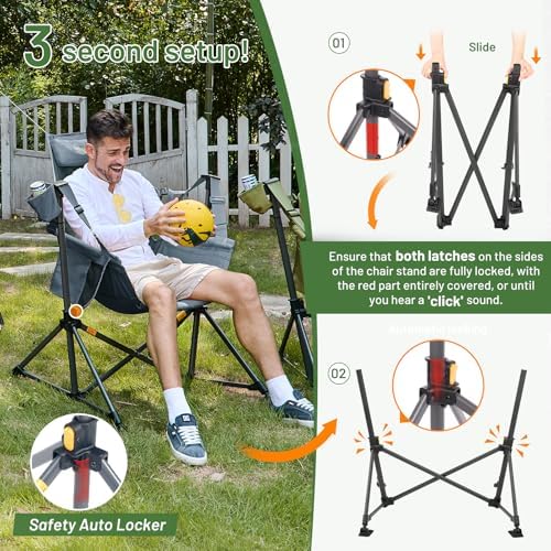 TIMBER RIDGE Hammock Camping Chair, Oversized Swinging Chair, 400lbs Load - Image 7