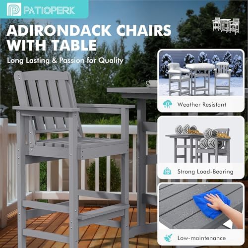 2-Piece Adirondack Bar Chairs Set - Image 3