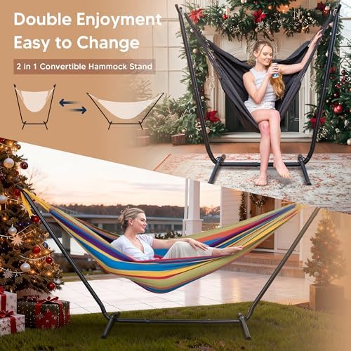 2-in-1 Convertible Backyard Fabric Hammock - Image 2