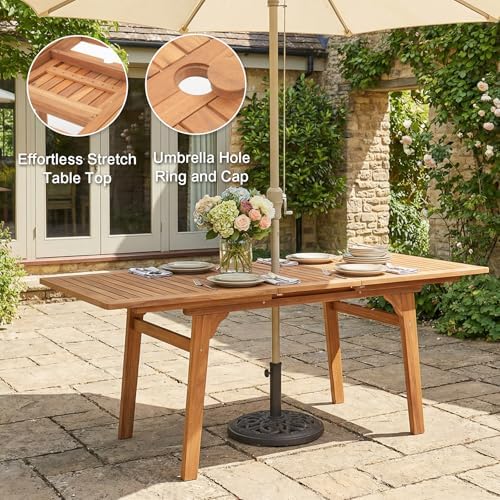 7-Piece Outdoor Patio Dining Set w/Umbrella Hole - Image 4