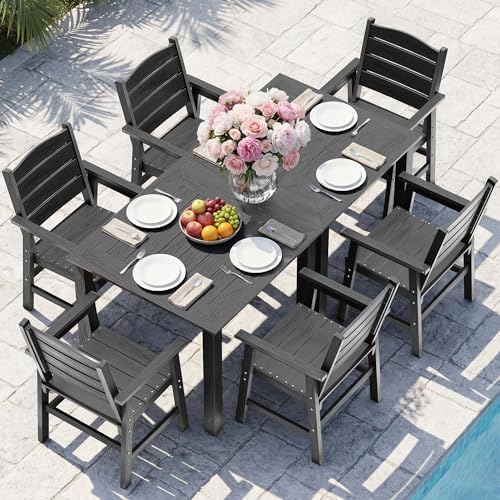 YEFU 8 Piece Square Patio Dining Set, Sturdy Aluminum Frame by YEFU