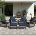 Outdoor Patio Swivel Rocker Chairs, 5 Pieces Wicker Furniture Set, 2 Swivel by Joyside
