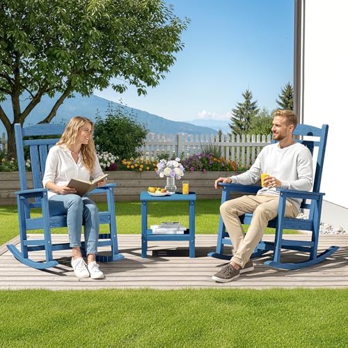 SERWALL Outdoor Rocking Chair Set of 2, Patio Rocking Chair - Image 2