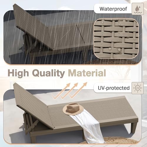 Homall Outdoor Lounge Chairs Set of 2, Quick Assembly & Waterproof Patio Chaise - Image 4